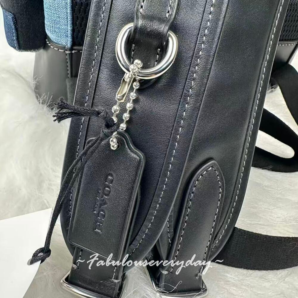 Coach Men's Hitch Backpack With Patchwork In Deni… - image 8